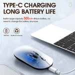 T-WOLF X2 Rechargeable 2.4G+Bluetooth-compatible Wireless Mouse Silent Mouse for Laptop Computer PC, Dual Mode