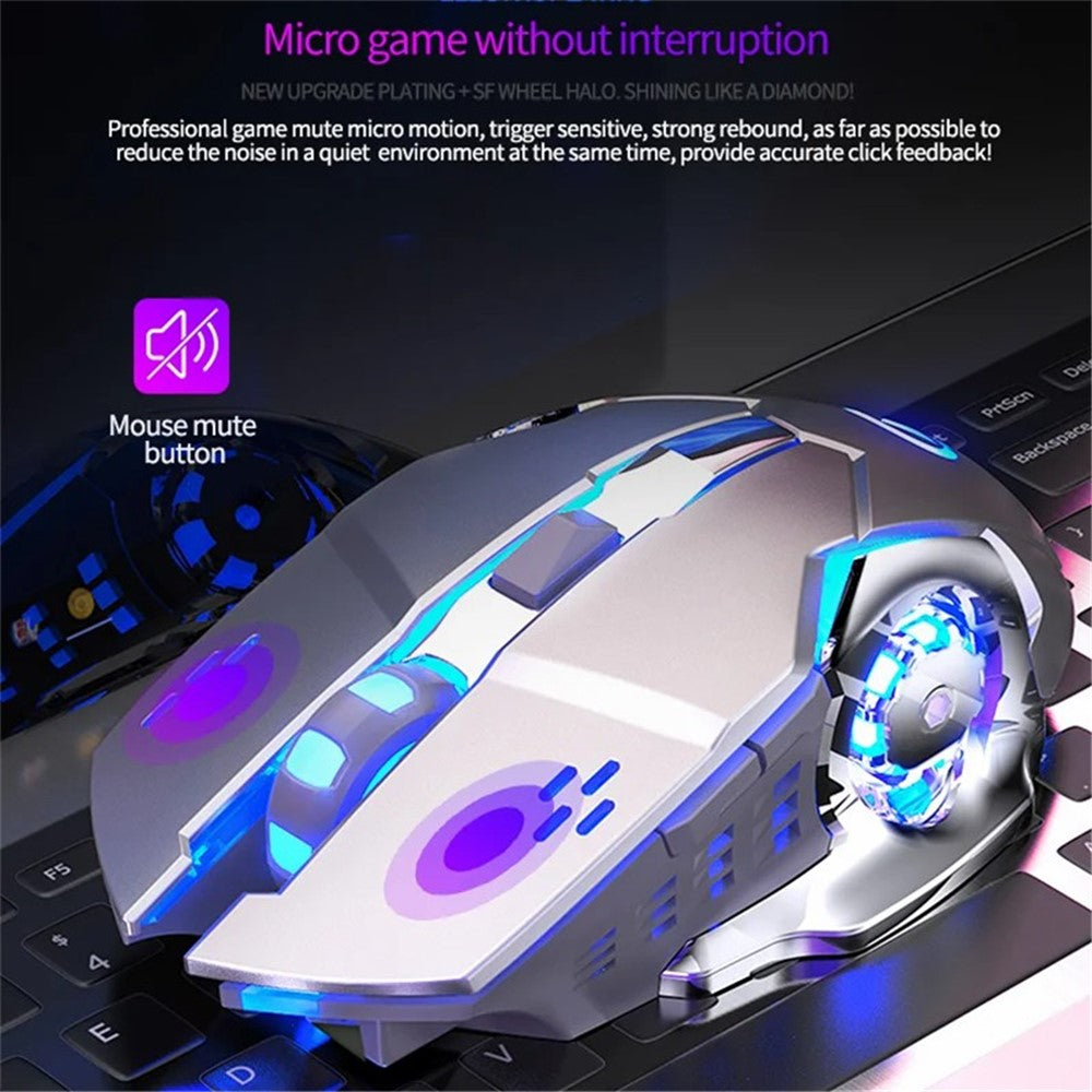 YINDIAO A4 2.4G Wireless Mouse 6 Keys 1600 DPI Mute Gaming Mouse with Lighting Effect