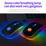 YINDIAO A2 Rechargeable Silent 2.4G Wireless Gaming Mouse with Colorful Breathing Light