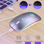 YINDIAO A2 Rechargeable Silent 2.4G Wireless Gaming Mouse with Colorful Breathing Light