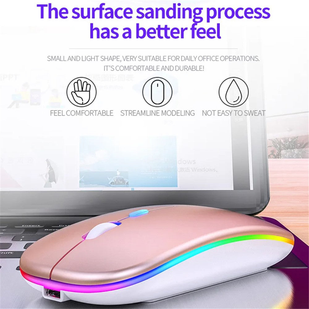 YINDIAO A2 Rechargeable Silent 2.4G Wireless Gaming Mouse with Colorful Breathing Light
