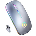 YINDIAO A2 Rechargeable Silent 2.4G Wireless Gaming Mouse with Colorful Breathing Light