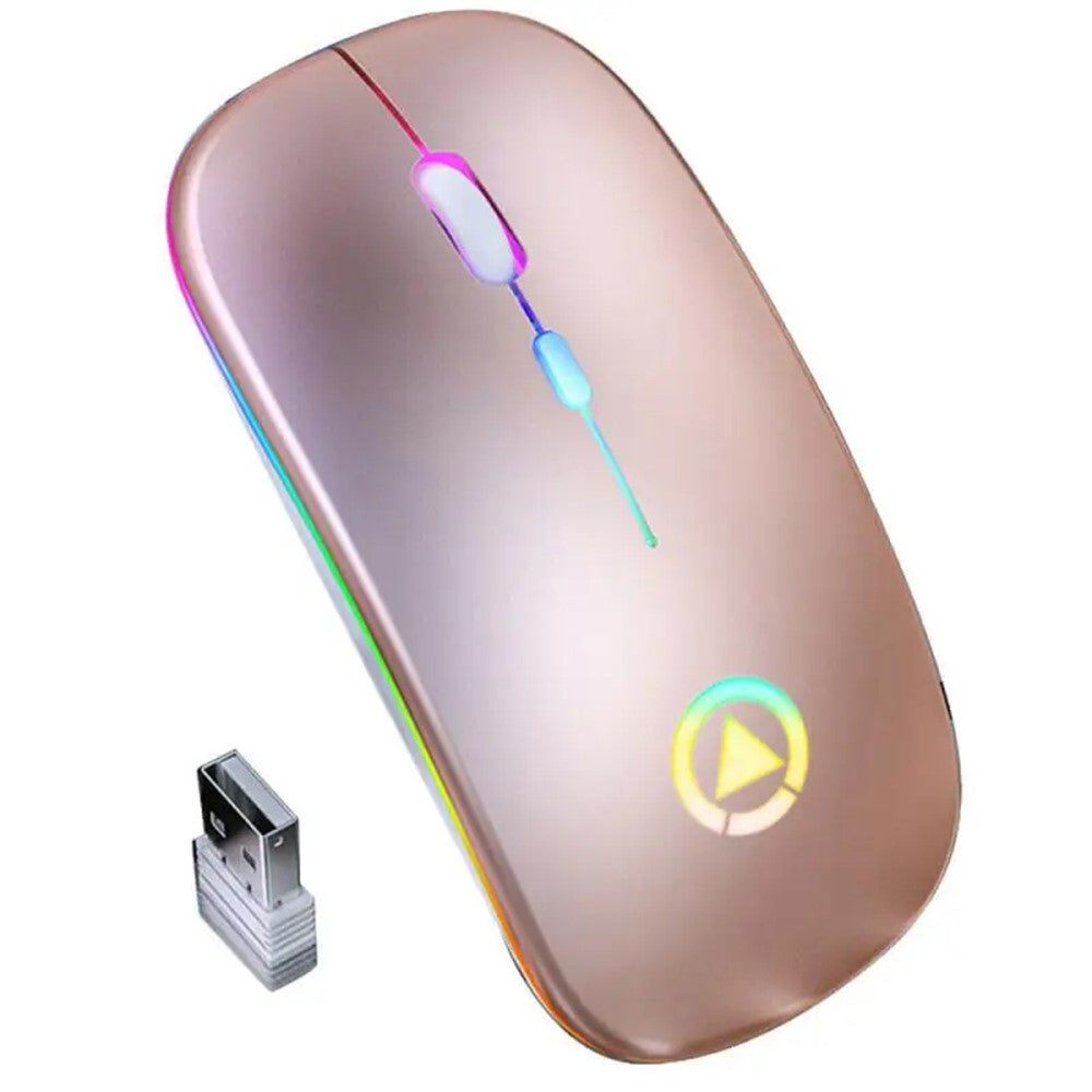 YINDIAO A2 Rechargeable Silent 2.4G Wireless Gaming Mouse with Colorful Breathing Light