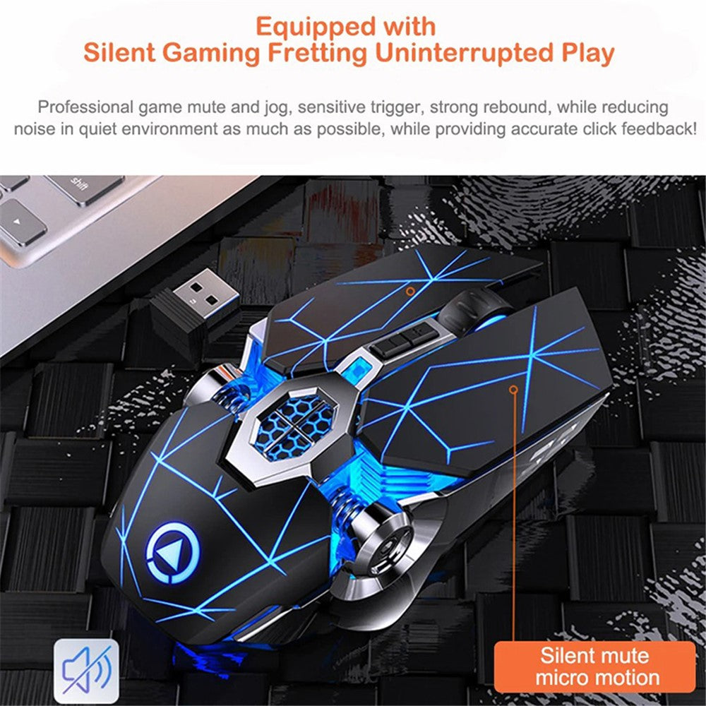 YINDIAO A7 1600 DPI 7 Keys Silent Gaming Mouse 7-color Light 2.4G Wireless Mouse
