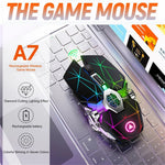YINDIAO A7 1600 DPI 7 Keys Silent Gaming Mouse 7-color Light 2.4G Wireless Mouse