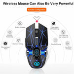 YINDIAO A7 1600 DPI 7 Keys Silent Gaming Mouse 7-color Light 2.4G Wireless Mouse