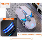 YINDIAO A7 1600 DPI 7 Keys Silent Gaming Mouse 7-color Light 2.4G Wireless Mouse