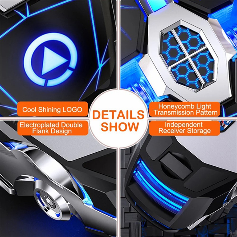 YINDIAO A7 1600 DPI 7 Keys Silent Gaming Mouse 7-color Light 2.4G Wireless Mouse