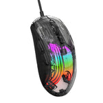 HXSJ X400B Wired Gaming Mouse 6 Adjustable DPI RGB Lighting Transparent Macro Programmable Mouse