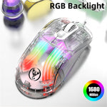 HXSJ X400B Wired Gaming Mouse 6 Adjustable DPI RGB Lighting Transparent Macro Programmable Mouse