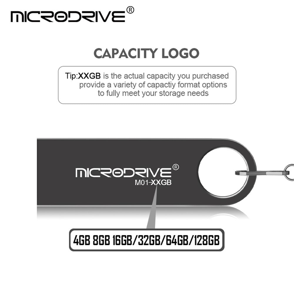 MICRODRIVE E9 4GB Metal U-disk USB 2.0 Memory Stick Computer Flash Drive
