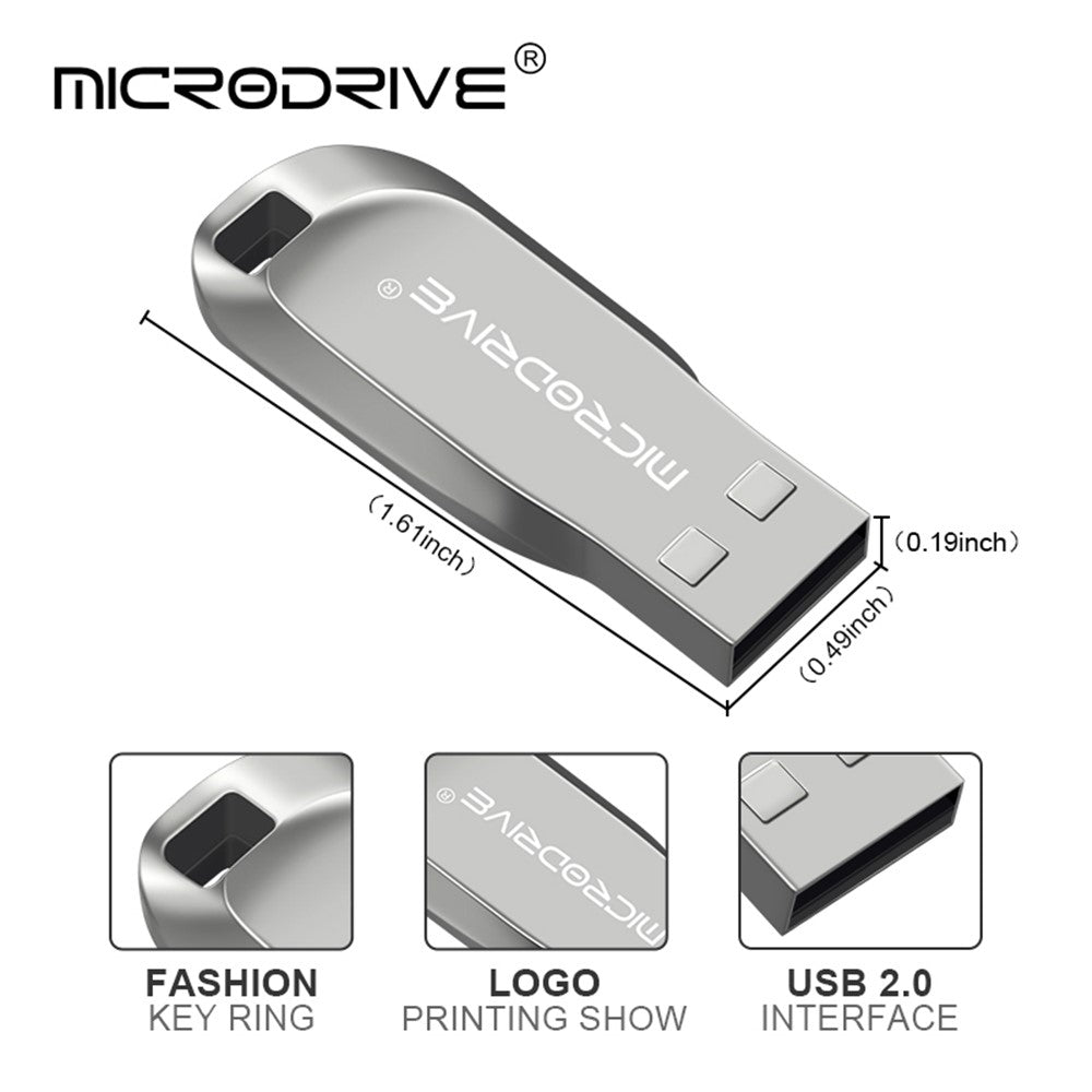 MICRODRIVE CZ50 32GB Waterproof USB 2.0 Flash Drive U Disk Data Thumb Stick