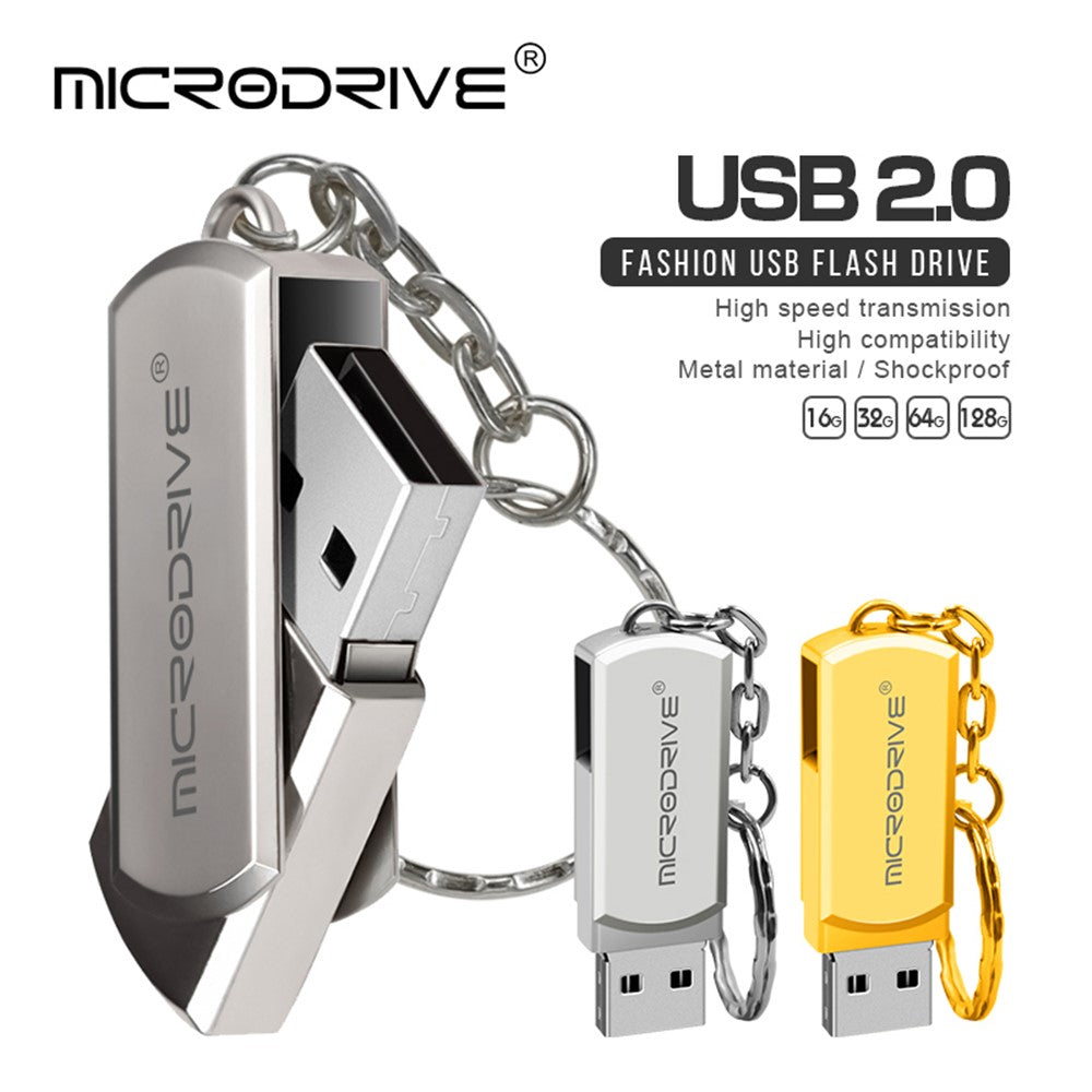 MICRODRIVE 16GB USB 2.0 Flashdrev Hukommelsesstick USB-nøgle med nøglering