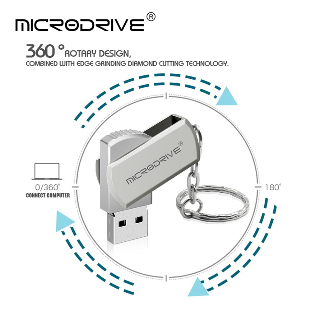 MICRODRIVE 4GB Data Storage Thumb Stick Key Ring Design USB 2.0 Flash Drive