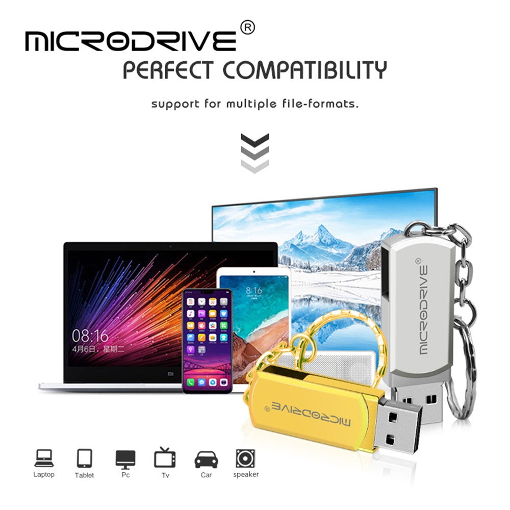 MICRODRIVE 32GB Portable USB 2.0 Flash Drive Rotation Design Thumb Drive USB Stick