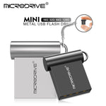 MICRODRIVE 4GB USB 2.0 Mini Metal Flash Drive with Hook