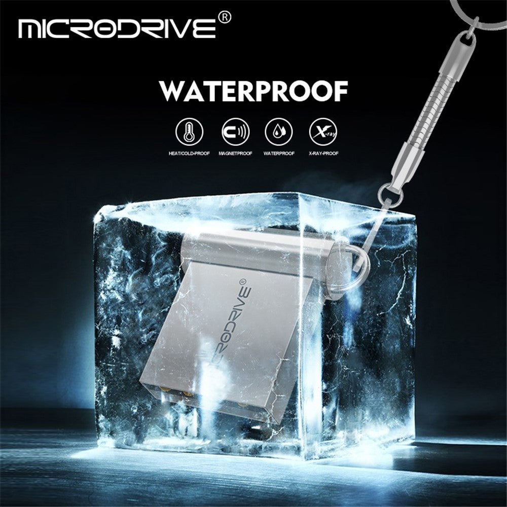 MICRODRIVE 4GB USB 2.0 Mini Metal Flash Drive with Hook