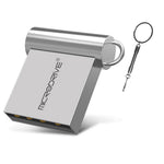 MICRODRIVE 128GB USB 2.0 Mini Metal Flash Drive Portable U-Disk with Hook