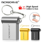 MICRODRIVE 128GB USB 2.0 Mini Metal Flash Drive Portable U-Disk with Hook
