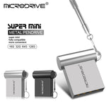 MICRODRIVE 16GB USB 2.0 Mini Metal Flash Drive with Hook