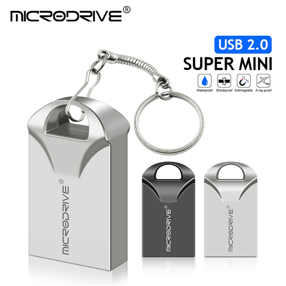 MICRODRIVE Mini Metal U-Disk Bærbar USB 2.0 8GB Flashdrev