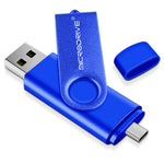 MICRODRIVE USB 2.0 + Type-C 2-in-1 Metal Flash Drive Rotating OTG 32GB USB Memory Stick