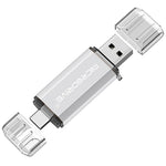 MICRODRIVE 16GB 2-i-1 USB 2.0 / Type-C U-disk Højhastigheds-flashdrev til telefon/laptop
