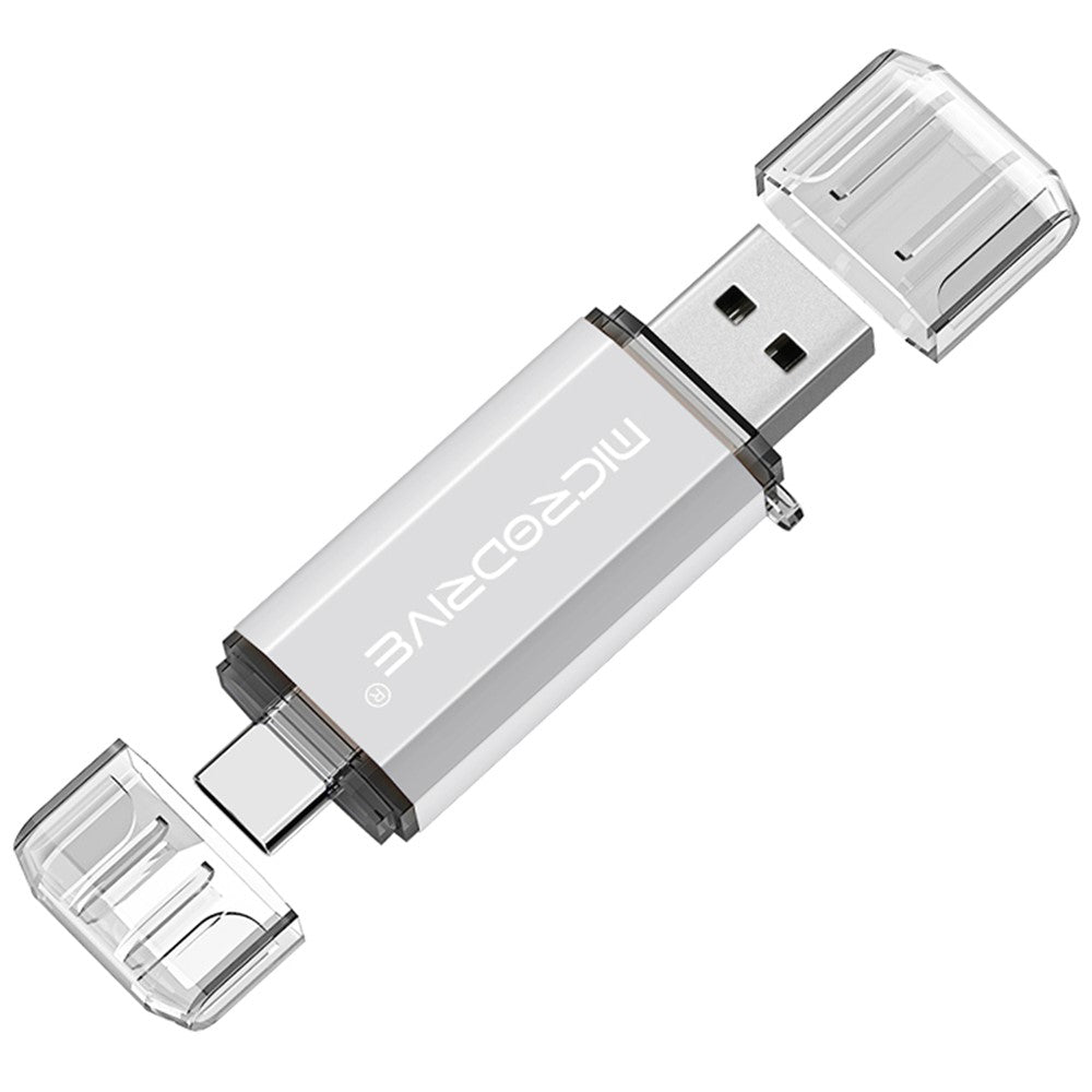 MICRODRIVE 16GB 2-i-1 USB 2.0 / Type-C U-disk Højhastigheds-flashdrev til telefon/laptop