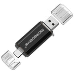 MICRODRIVE 16GB 2-i-1 USB 2.0 / Type-C U-disk Højhastigheds-flashdrev til telefon/laptop