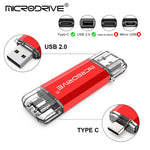 MICRODRIVE 32GB 2-in-1 USB 2.0 / Type-C U-Disk High Speed Phone Computer Flash Disk