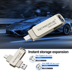MICRODRIVE MDTU21 Roterende metal-flashdrev 2-i-1 USB 3.0 / Type-C 64 GB U-Disk