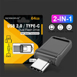 MICRODRIVE High Speed Mini Flash Drive USB 2.0 / Type-C 64GB Metal U-Disk