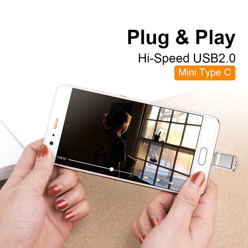 MICRODRIVE High Speed Mini Flash Drive USB 2.0 / Type-C 64GB Metal U-Disk