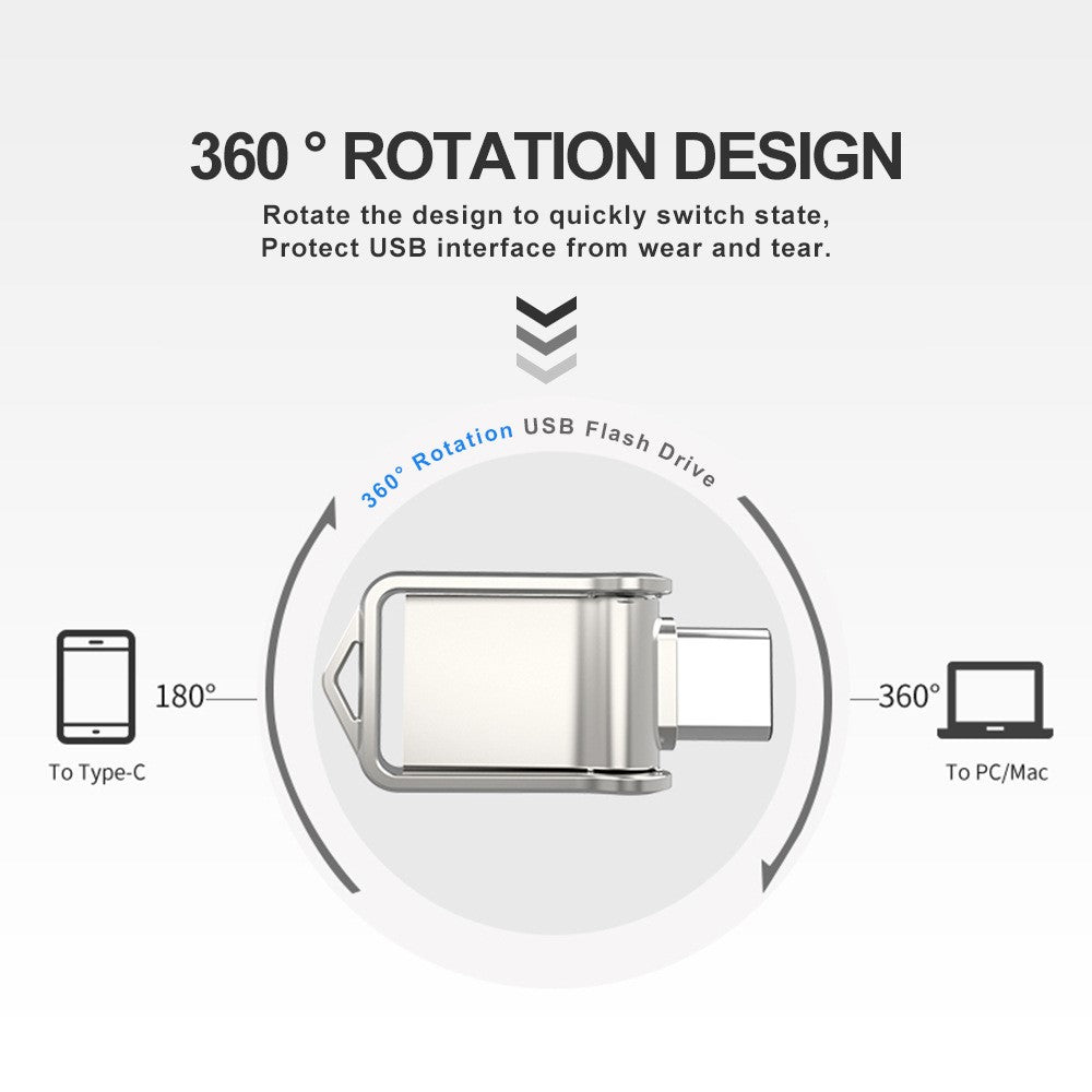 MICRODRIVE High Speed Mini Flash Drive USB 2.0 / Type-C 64GB Metal U-Disk