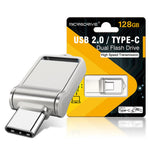 MICRODRIVE 128GB Mini Flash Drive High Speed USB 2.0 / Type-C Metal U-Disk