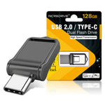 MICRODRIVE 128GB Mini Flash Drive High Speed USB 2.0 / Type-C Metal U-Disk