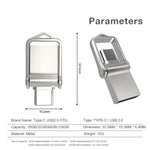 MICRODRIVE 128GB Mini Flash Drive High Speed USB 2.0 / Type-C Metal U-Disk