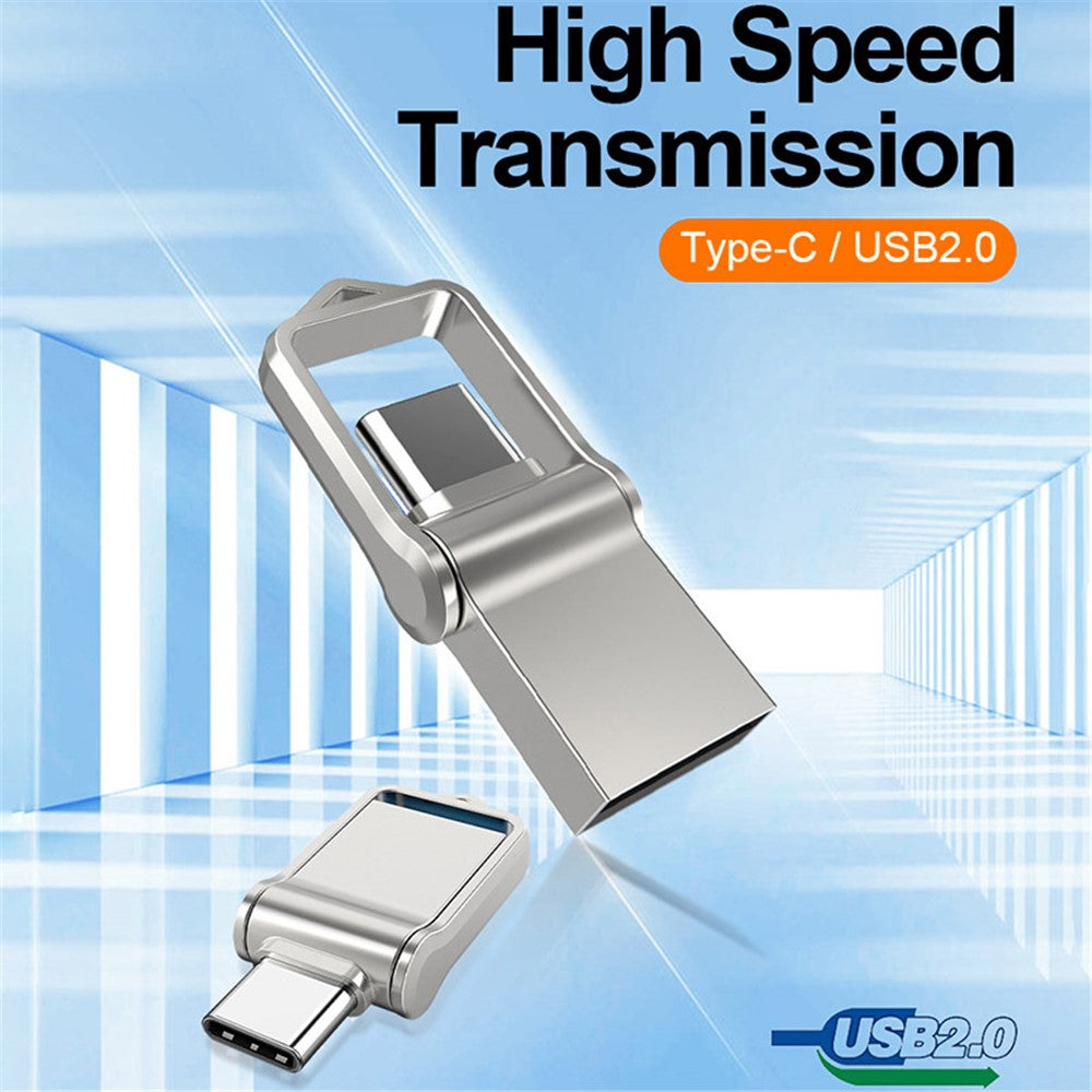 MICRODRIVE 128GB Mini Flash Drive High Speed USB 2.0 / Type-C Metal U-Disk