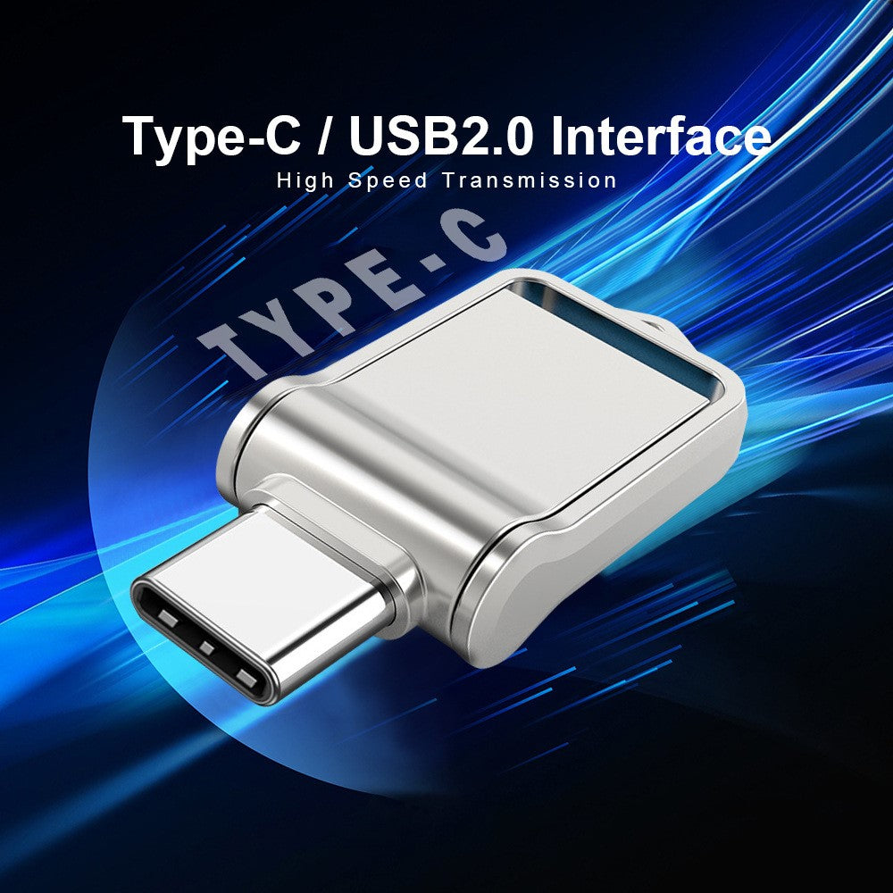 MICRODRIVE 128GB Mini Flash Drive High Speed USB 2.0 / Type-C Metal U-Disk
