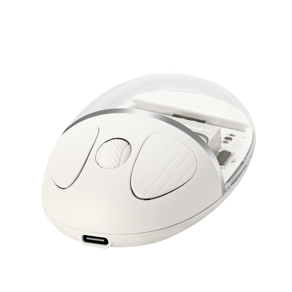 BENWIS OT-CMS-WH Crystal Mouse Silent Wireless Bluetooth-compatible / 2.4GHz Dual Mode Mice
