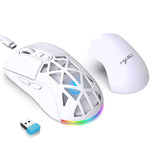 HXSJ T26  Wireless Mouse Bluetooth5.1 + 2.4Ghz Dual Modes 4800 DPI RGB Backlit Mouse