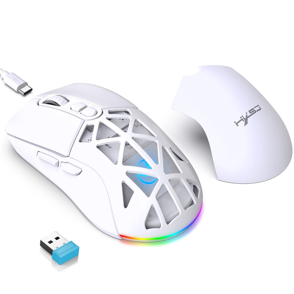 HXSJ T26  Wireless Mouse Bluetooth5.1 + 2.4Ghz Dual Modes 4800 DPI RGB Backlit Mouse