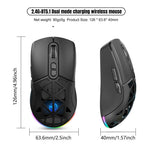 HXSJ T26  Wireless Mouse Bluetooth5.1 + 2.4Ghz Dual Modes 4800 DPI RGB Backlit Mouse