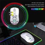 HXSJ T26  Wireless Mouse Bluetooth5.1 + 2.4Ghz Dual Modes 4800 DPI RGB Backlit Mouse