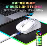 HXSJ T26  Wireless Mouse Bluetooth5.1 + 2.4Ghz Dual Modes 4800 DPI RGB Backlit Mouse