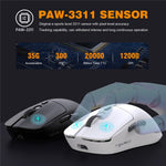 HXSJ T68 3-Mode Lightweight Gaming Mouse PAW-3311 6-Key Programmable TTC 12000DPI Wireless Mouse