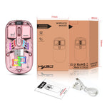 HXSJ T200 Wireless Bluetooth-compatible Mouse LED Rechargeable 2 Modes (Bluetooth-compatible + 2.4Ghz) Clear Ergonomic Mice