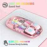 HXSJ T200 Wireless Bluetooth-compatible Mouse LED Rechargeable 2 Modes (Bluetooth-compatible + 2.4Ghz) Clear Ergonomic Mice