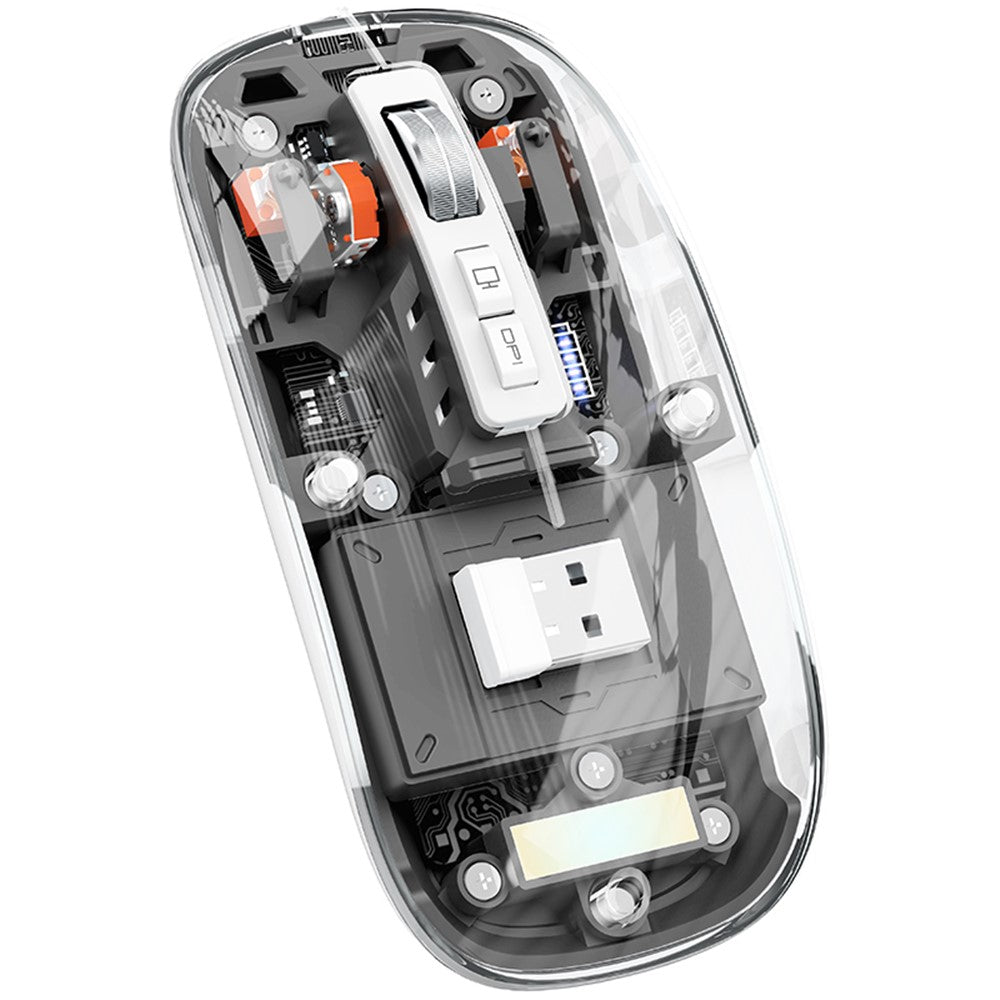 M133 Transparent Bluetooth-compatible / 2.4G Wireless Gaming Mouse RGB Light Computer Laptop Mice (CE Certified)