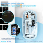 M233 Transparent Mouse Wireless Bluetooth-compatible Three Mode Silent Mice for PC Laptop (CE Certified)